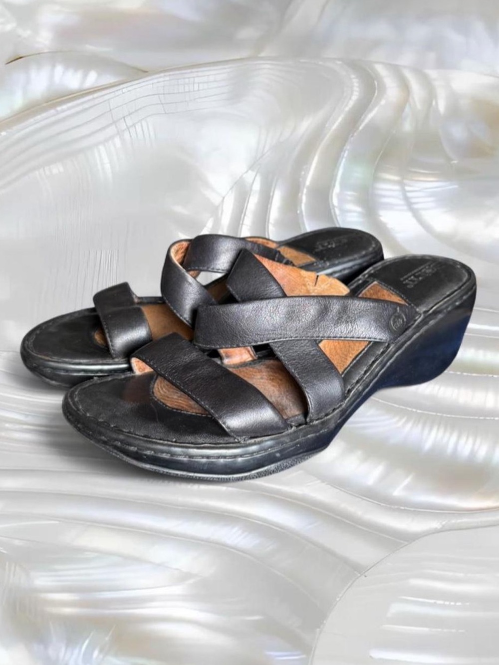Y2K Born Leather Wedge Sandals